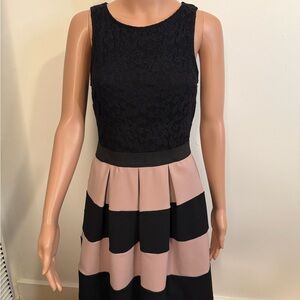 Speechless Black and Pink Lace Midi Dress